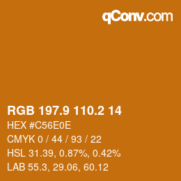 Color code: RGB 197.9 110.2 14 | qconv.com