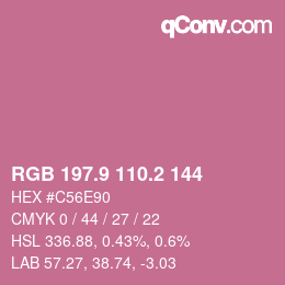 Color code: RGB 197.9 110.2 144 | qconv.com