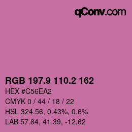 カラーコード: RGB 197.9 110.2 162 | qconv.com