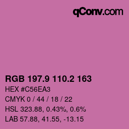 カラーコード: RGB 197.9 110.2 163 | qconv.com
