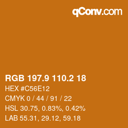 Color code: RGB 197.9 110.2 18 | qconv.com