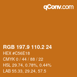 Color code: RGB 197.9 110.2 24 | qconv.com
