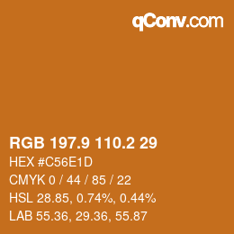 Color code: RGB 197.9 110.2 29 | qconv.com