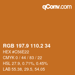 Color code: RGB 197.9 110.2 34 | qconv.com