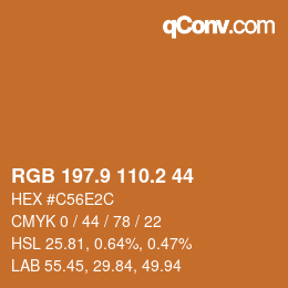 Color code: RGB 197.9 110.2 44 | qconv.com