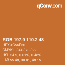 Color code: RGB 197.9 110.2 48 | qconv.com