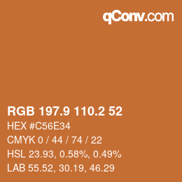 Color code: RGB 197.9 110.2 52 | qconv.com