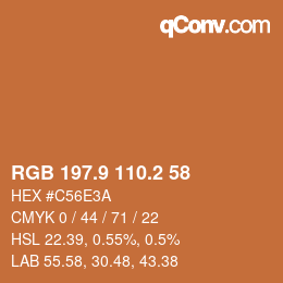 Color code: RGB 197.9 110.2 58 | qconv.com