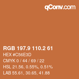 Color code: RGB 197.9 110.2 61 | qconv.com