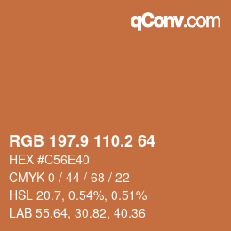 Color code: RGB 197.9 110.2 64 | qconv.com