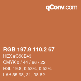 Color code: RGB 197.9 110.2 67 | qconv.com