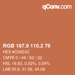 Color code: RGB 197.9 110.2 76 | qconv.com