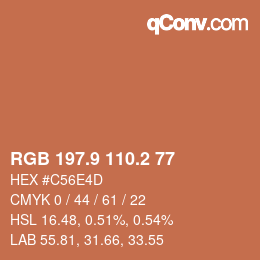 Color code: RGB 197.9 110.2 77 | qconv.com