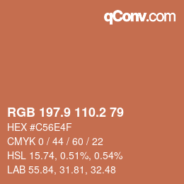 カラーコード: RGB 197.9 110.2 79 | qconv.com