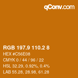 カラーコード: RGB 197.9 110.2 8 | qconv.com