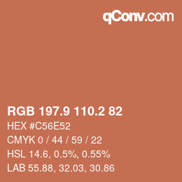 Color code: RGB 197.9 110.2 82 | qconv.com