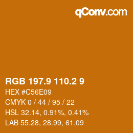 Color code: RGB 197.9 110.2 9 | qconv.com
