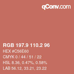 Color code: RGB 197.9 110.2 96 | qconv.com