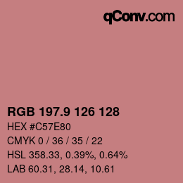 Color code: RGB 197.9 126 128 | qconv.com