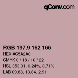 カラーコード: RGB 197.9 162 166 | qconv.com