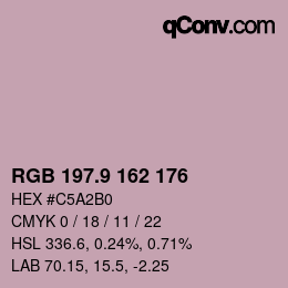 Color code: RGB 197.9 162 176 | qconv.com