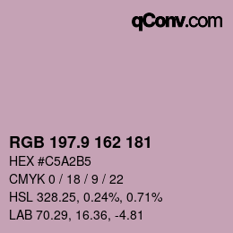 Color code: RGB 197.9 162 181 | qconv.com