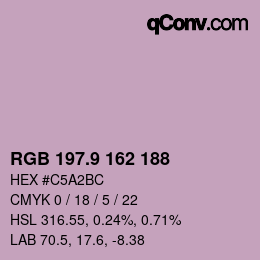 カラーコード: RGB 197.9 162 188 | qconv.com