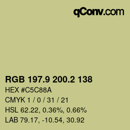Color code: RGB 197.9 200.2 138 | qconv.com