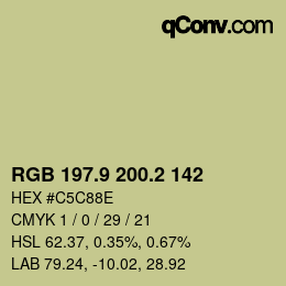 Color code: RGB 197.9 200.2 142 | qconv.com