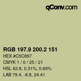 Color code: RGB 197.9 200.2 151 | qconv.com