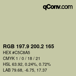Farbcode: RGB 197.9 200.2 165 | qconv.com