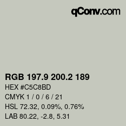 Color code: RGB 197.9 200.2 189 | qconv.com