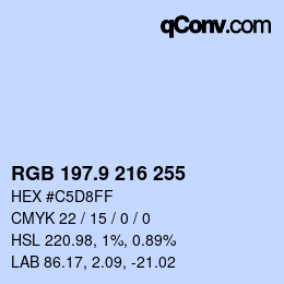 Color code: RGB 197.9 216 255 | qconv.com
