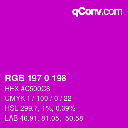 Color code: RGB 197 0 198 | qconv.com