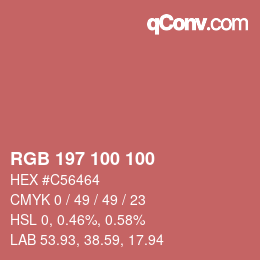 Color code: RGB 197 100 100 | qconv.com