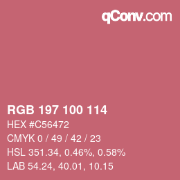 Color code: RGB 197 100 114 | qconv.com