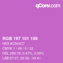 Color code: RGB 197 101 199 | qconv.com