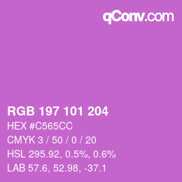 Color code: RGB 197 101 204 | qconv.com