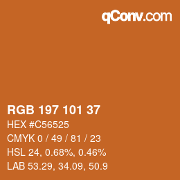 Color code: RGB 197 101 37 | qconv.com