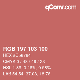 Color code: RGB 197 103 100 | qconv.com