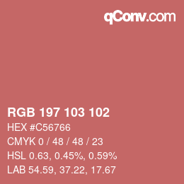 Color code: RGB 197 103 102 | qconv.com