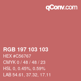 Color code: RGB 197 103 103 | qconv.com