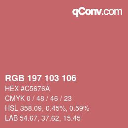 Color code: RGB 197 103 106 | qconv.com