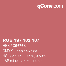 Color code: RGB 197 103 107 | qconv.com