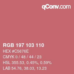 Color code: RGB 197 103 110 | qconv.com
