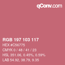 Color code: RGB 197 103 117 | qconv.com