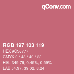 Color code: RGB 197 103 119 | qconv.com