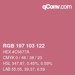 Color code: RGB 197 103 122 | qconv.com