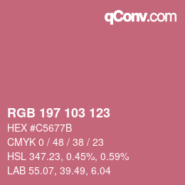 Color code: RGB 197 103 123 | qconv.com