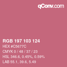Color code: RGB 197 103 124 | qconv.com